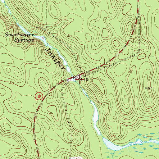 Topographic Map of Juniper Creek Boating Site, FL