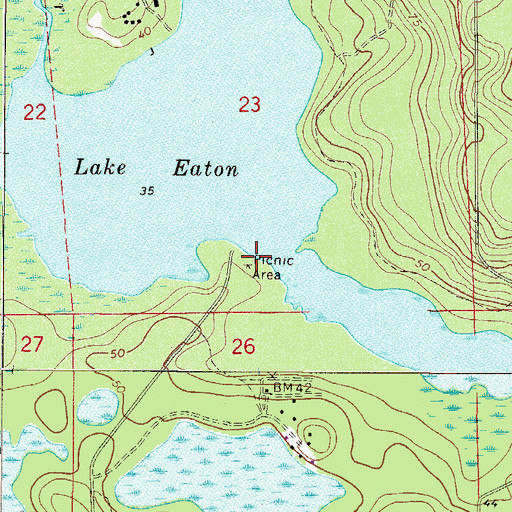 Topographic Map of Lake Eaton Campground, FL