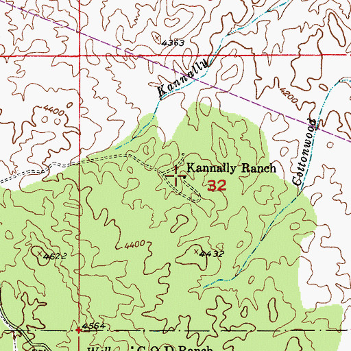 Topographic Map of Kannally Ranch, AZ