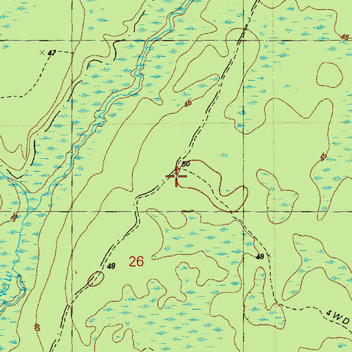 Topographic Map of New River Wilderness, FL
