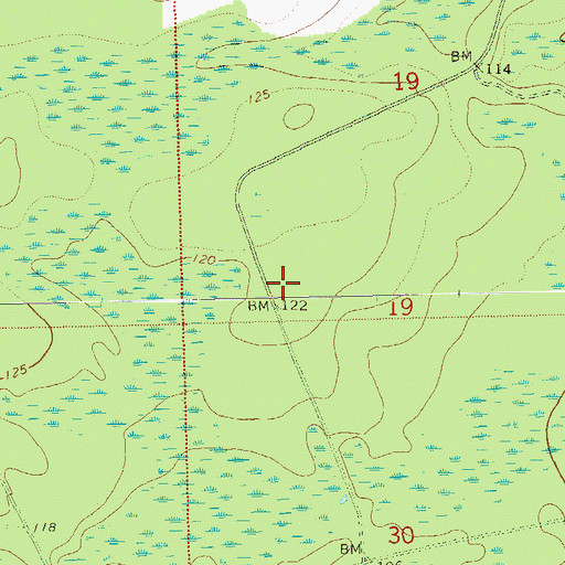 Topographic Map of Vinzant, FL