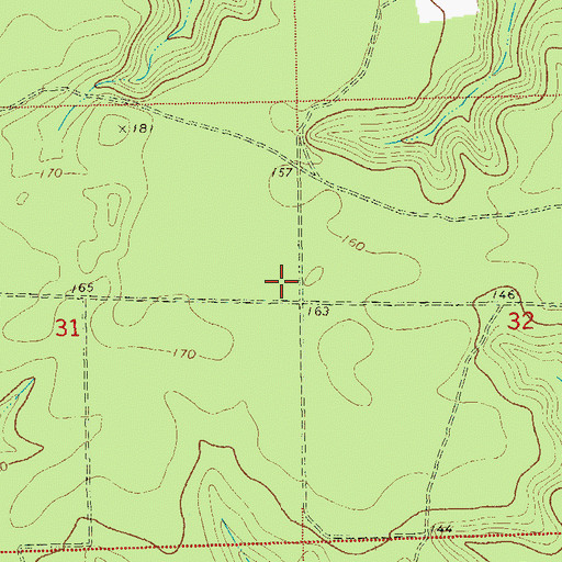 Topographic Map of Ocklawaha Fire Tower, FL