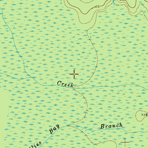 Topographic Map of Billies Bay Wilderness, FL
