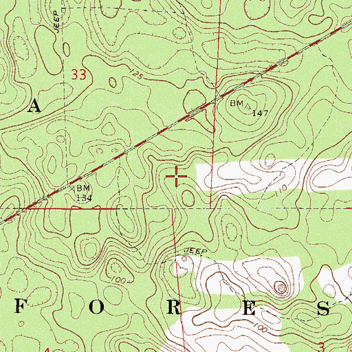 Topographic Map of Salt Springs Island, FL