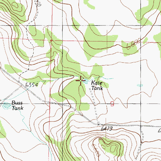 Topographic Map of Kate Tank, AZ