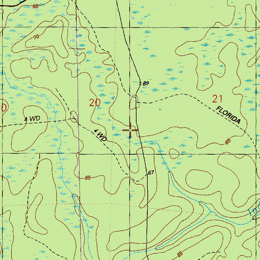 Topographic Map of Apalachicola Trail, FL