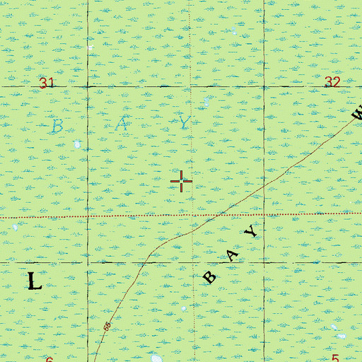 Topographic Map of Bradwell Bay Wilderness, FL