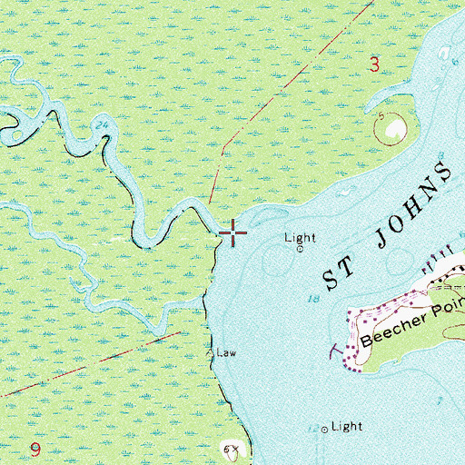 Topographic Map of Ocklawaha River, FL