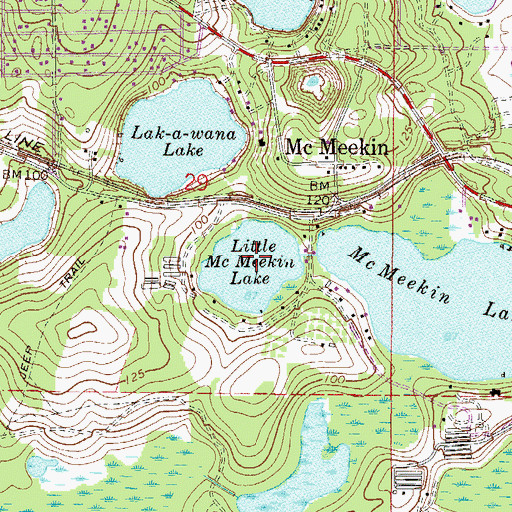 Topographic Map of Little McMeekin Lake, FL