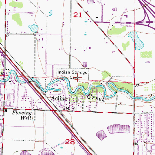 Topographic Map of Indian Springs Cemetery, FL