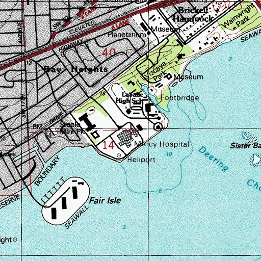 Topographic Map of Mercy Hospital, FL