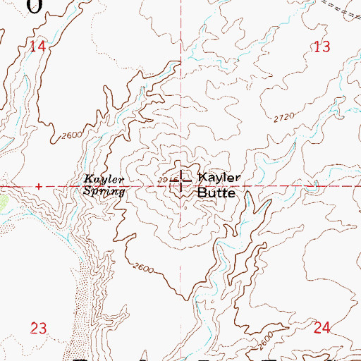 Topographic Map of Kayler Butte, AZ