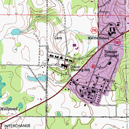 Topographic Map of Dozier Training School, FL