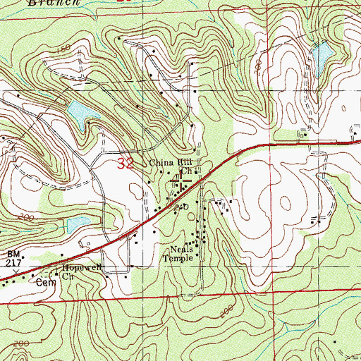 Topographic Map of Freemont, FL