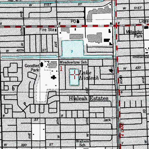 Topographic Map of Lake Hialeah, FL