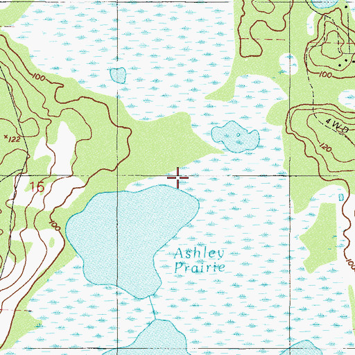 Topographic Map of Ashley Prairie, FL