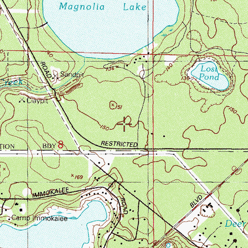 Topographic Map of Magnolia Lake State Park (historical), FL