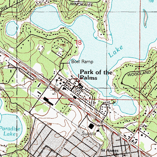Topographic Map of Park of the Palms, FL