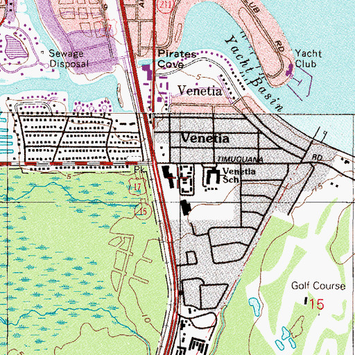 Topographic Map of Venetia Village Shopping Center, FL
