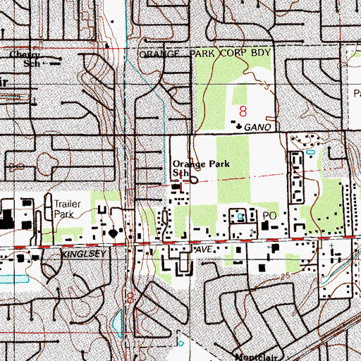 Topographic Map of Orange Park Junior High School, FL