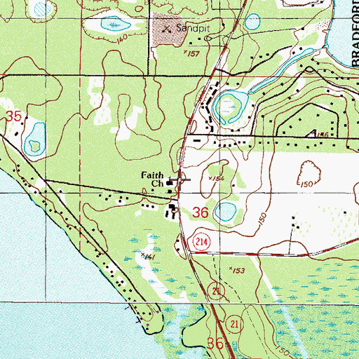 Topographic Map of Faith Presbyterian Church, FL