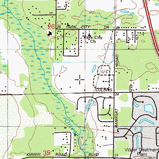 Topographic Map of Park City Baptist Church, FL