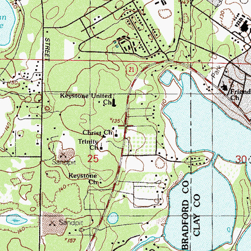 Topographic Map of Christ Evangelical Lutheran Church, FL