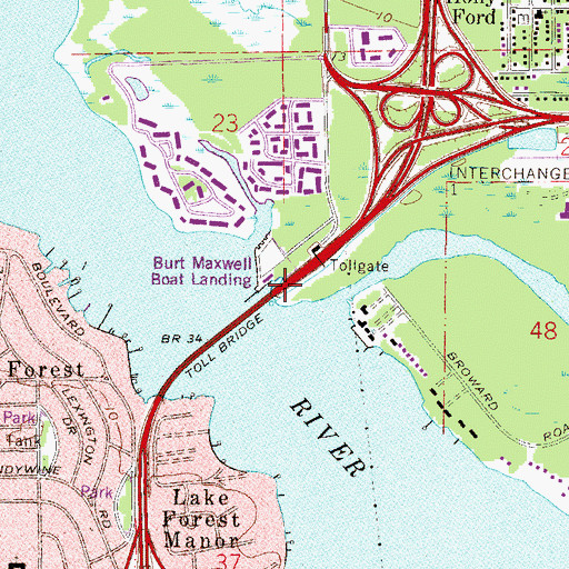 Topographic Map of Burt Maxwell Boat Landing, FL