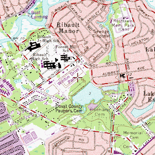 Topographic Map of Winton Drive Park, FL