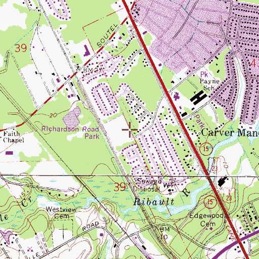 Topographic Map of Richardson Road Park, FL