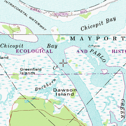 Topographic Map of Buckhorn Creek, FL