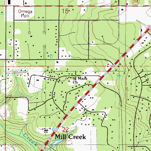 Topographic Map of Saint Mark Church, FL