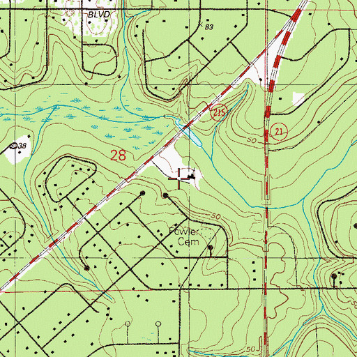 Topographic Map of First Assembly of God Church, FL