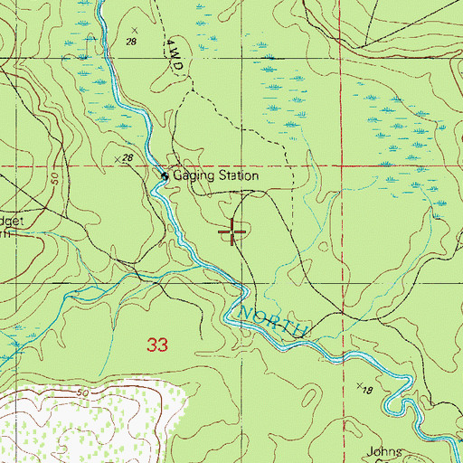 Topographic Map of Padget Cemetery, FL
