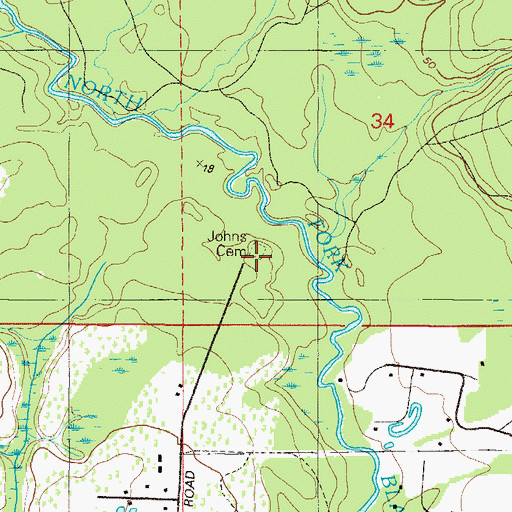 Topographic Map of Johns Cemetery, FL