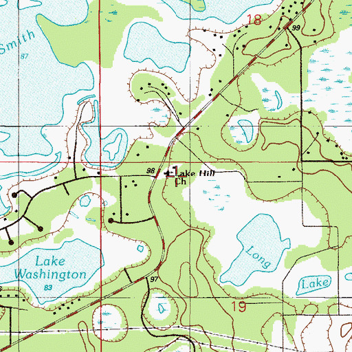 Topographic Map of Lake Hill Baptist Church, FL