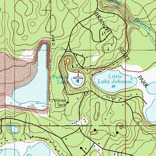 Topographic Map of Pebble Lake, FL