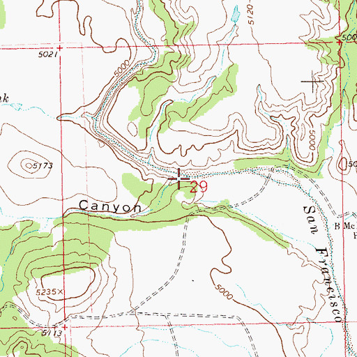 Topographic Map of Keller Canyon, NM
