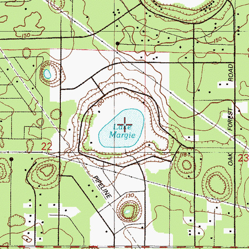 Topographic Map of Lake Margie, FL