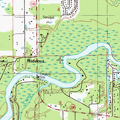 Topographic Map of Rideout Cemetery, FL