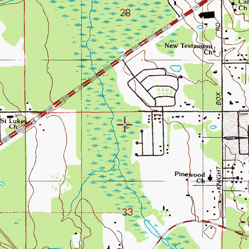 Topographic Map of Saint Lukes Church, FL
