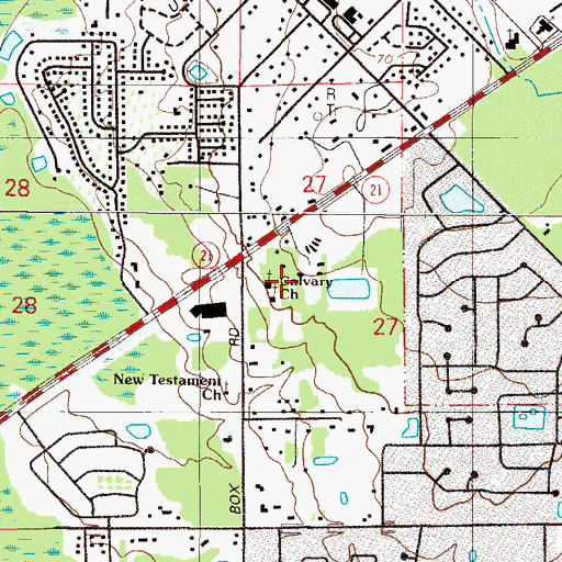 Topographic Map of Orange Park Kingdom Hall of Jehovahs Witnesses, FL
