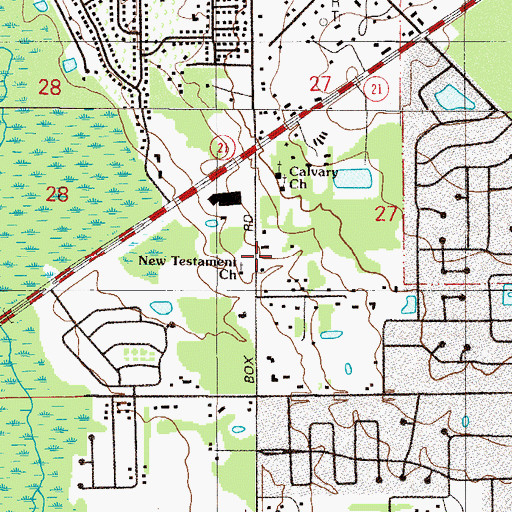 Topographic Map of New Testament Baptist Church, FL