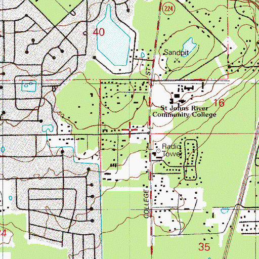 Topographic Map of Doctors Inlet Church of God, FL