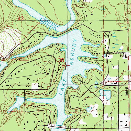 Topographic Map of Lake Asbury, FL