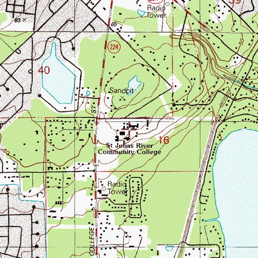 Topographic Map of Saint Johns River Community College, FL