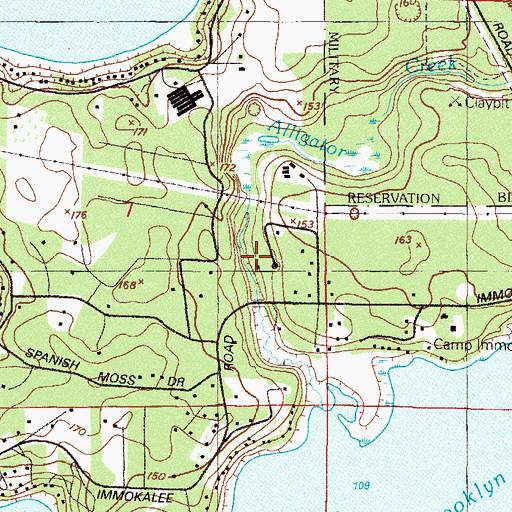 Topographic Map of Alligator Creek, FL