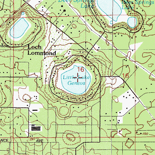 Topographic Map of Little Lake Geneva, FL