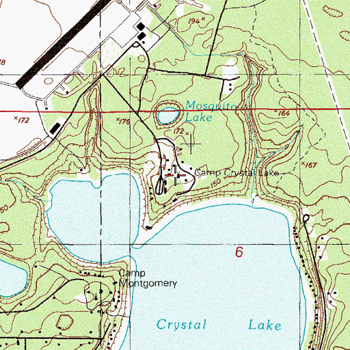 Topographic Map of Camp Crystal Lake, FL