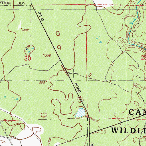 Topographic Map of Blue Pond Cemetery, FL